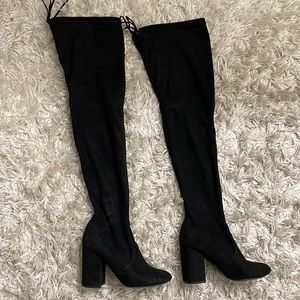 Black suede Steve Madden over the knee boots. Size 8.